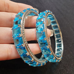 Blue Topaz Bangles (Size: 2.4)