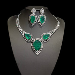 Columbian Lab grown Emeralds Necklace Set
