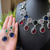 Stunning Necklace Set with Multi Stones