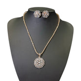 Cubic Zirconia Pendant Set - Gold Plated