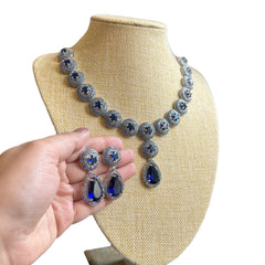 Blue Sapphire Necklace Set