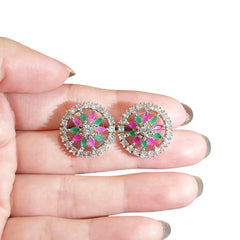 Multi Gemstones Stud Earrings
