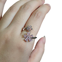 Pink Quartz Size Adjustable Ring