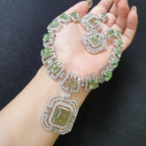 Olive Quartz Necklace Set