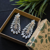 Sia - Dazzling Gold White Cubic Zirconia Earrings