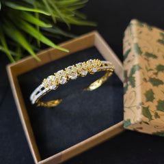 Dazzling Gold plated CZ Openable Bangle
