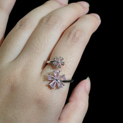 Pink Quartz Size Adjustable Ring