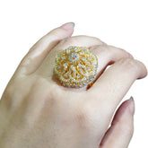 Cubic Zirconia Size Adjustable Ring