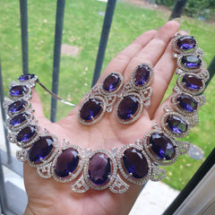 Purple Amethyst Necklace Set