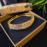 Dazzling Gold plated CZ Openable Bangle