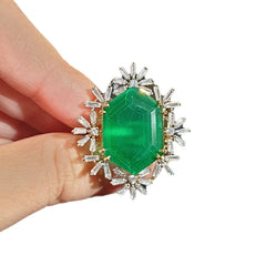 Lab Grown Emerald Size Adjustable Ring