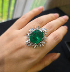 Emerald Green Size Adjustable Ring