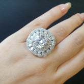 White Cubic Zirconia Size Adjustable Ring