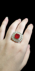 Garnet Red Size Adjustable Ring