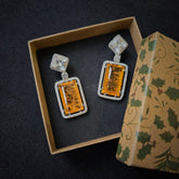 Classic Orange Sapphire Earrings