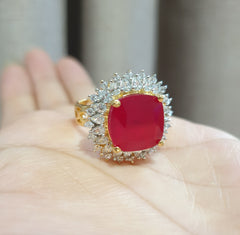 Blood Red Ruby Size Adjustable Ring