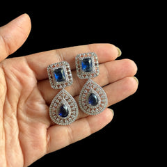 Blue Sapphires Necklace Set