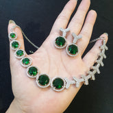 Elegant Emerald Green Necklace Set