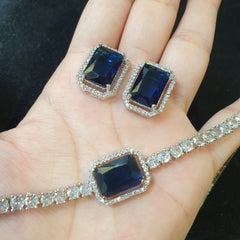 Blue Sapphire Necklace Set