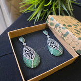 Riya - Stunning Emerald Dangle Earrings