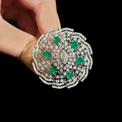 Emerald Green Size Adjustable Ring