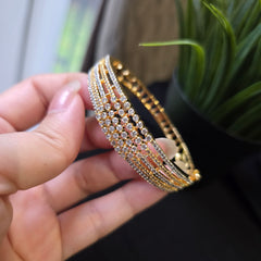 Dazzling Gold plated CZ Openable Bangle