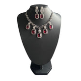 Garnet Red Necklace Set