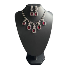 Garnet Red Necklace Set