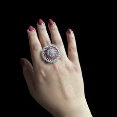 Garnet Red Size Adjustable Ring