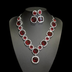 Garnet Red Necklace Set