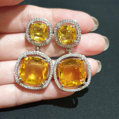 Yellow Citrine Necklace Set