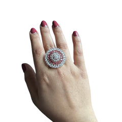 Garnet Red Size Adjustable Ring