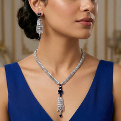 Blue Sapphire Necklace Set