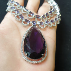 Purple Amethyst Necklace Set