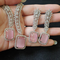 Pink Quartz Necklace Set
