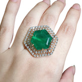 Columbian Lab Grown Emerald Size Adjustable Ring