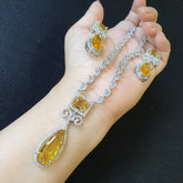 Yellow Citrine Necklace Set