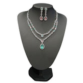 Mint and Pink Quartz Necklace Set