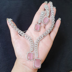Pink Quartz Necklace Set