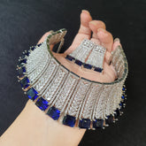 Stunning Blue Sapphire Choker Set