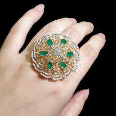 Emerald Green Size Adjustable Ring