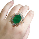 Lab Grown Emerald Size Adjustable Ring
