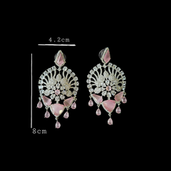 Ferry - Pink & White Cubic Zirconia Dangle Earrings
