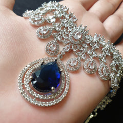 Blue Sapphire Necklace Set