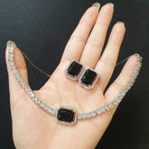 Black Quartz Necklace Set