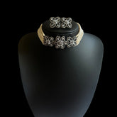 Oxidised Pearl Choker Set