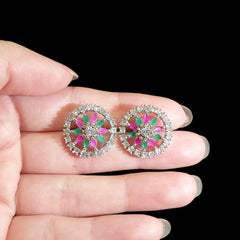Multi Gemstones Stud Earrings