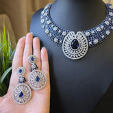 Maya - Sapphire Blue Necklace Set with Earrings