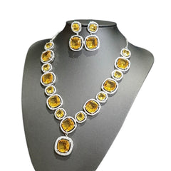 Yellow Citrine Necklace Set