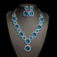 Stunning Blue Topaz Necklace Set